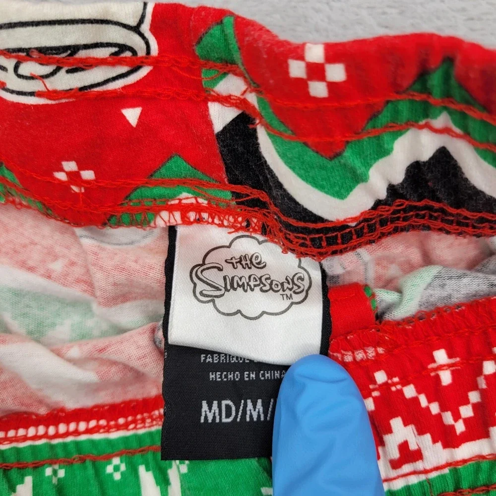 Simpsons Pants Men‎ Medium Sleep Pajamas PJs Lounge Homer Santa Duff Christmas M